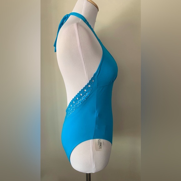 New Lise Charmel Ajourage Plunge Front Cut-out Swimsuit Turquoise Small - Picture 4 of 11